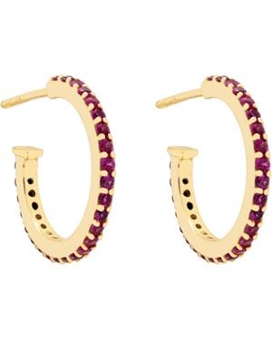 Lavani Jewels Eclectic Shine Big Fuchsia Hoops - Metallic