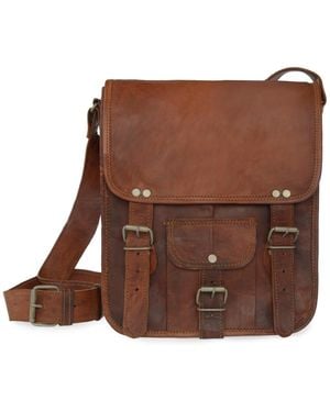 VIDA VIDA Vida Vintage Leather Day Satchel - Brown