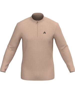 Aora Athletics Half Zip Long Sleeve - Natural
