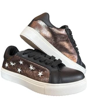 Any Old Iron Metallic Lucky Star Leather Kicks - Multicolour