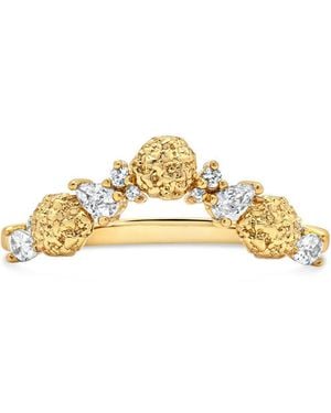 Ptera Jewelry Hydrangea Floral Contour Ring - Metallic