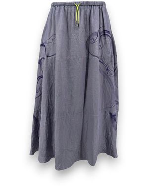 Monzlapur New York Hand-Painted Lilac A-Line Skirt - Blue
