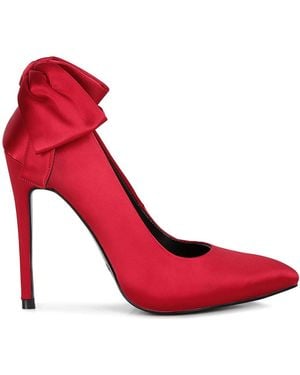 Rag & Co Hornet Satin Stiletto Pump Sandals - Red