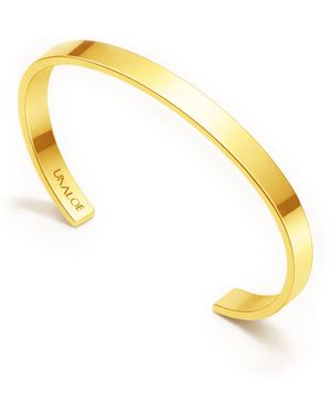 Unaloe Medium Band Open Cuff Bracelet For – Plated, Handmade Italian Jewellery - Yellow
