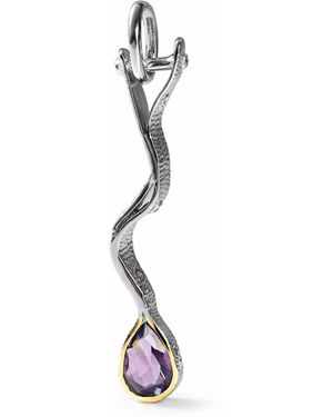German Kabirski Susen Designer Pendant With Natural Pear Cut Amethyst - Metallic