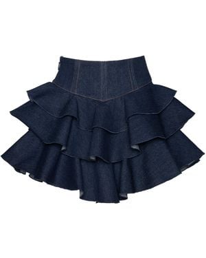 Ofuure Dilara Denim Mini Skort - Blue