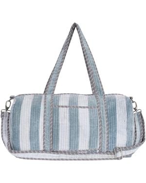 Conscious Yoga Collective The Striped Velvet Weekender - Blue