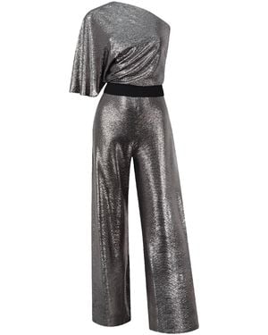 Me & Thee My Old China Gunmetal Metallic Jumpsuit - Gray