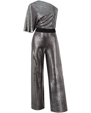 Me & Thee My Old China Gunmetal Metallic Jumpsuit - Grey