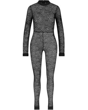 Monique Singh Lace Catsuit - Black