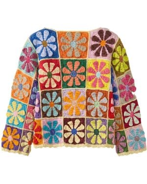 Ana Chic Flower Square Handmade Crochet Jumper - Multicolour