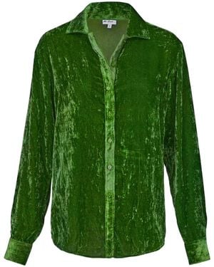At Last Silk Velvet Karen Shirt - Green