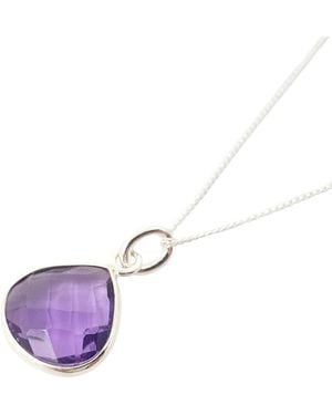 Harfi Alexandrite June Birthstone Colour Changing June Birthstone Heart Charm Sterling Necklace - Purple