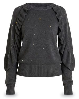 Maison Wanda Ruffled Jumper - Black
