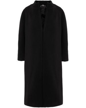 IZABELA MANDOIU Wool Midi Coat With Embroidery Tree Of Life - Black