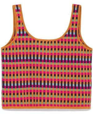 Peraluna Innocence Knit Crop Top - Red