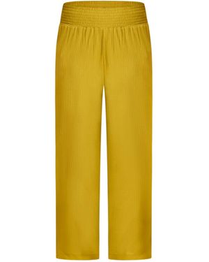 Known Supply Wide Leg Ribbed Trousers - Yellow