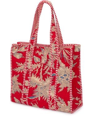 At Last Medium Cotton Tote Bag - Red