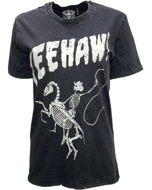 Any Old Iron Acid Wash Yeehaw T-Shirt - Black