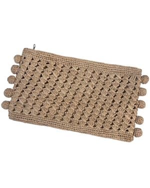 Zanatany Concepts Neutrals Boule Raffia Pouch - Natural