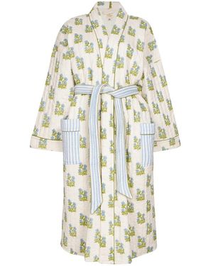 Mooch Cotswolds Quilted Luxury Cotton Dressing Gown Robe - Metallic