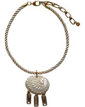Sccollection Capri Crystal & Seashell Rope Choker - Metallic