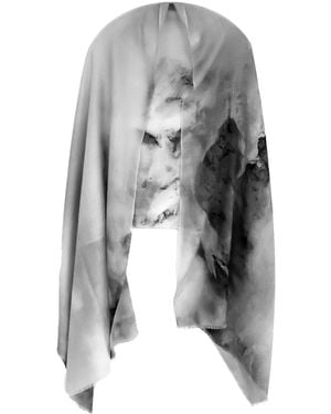Zenzee Cashmere & Wool Nature Scarf — Mountains - Grey