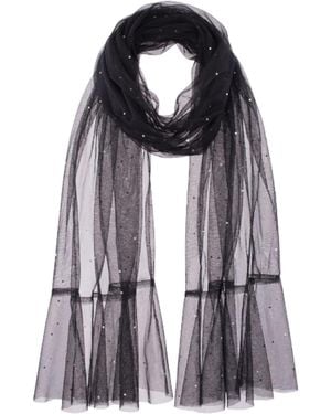 Saachi Sheer Crystal Scarf - Black