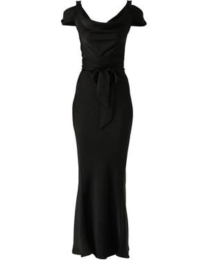 SACHA DRAKE Sigrid Cupro Satin Bias-Cut Maxi Dress - Black