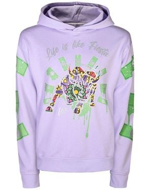 Miracles Manifester Inspirational Affirmation Hoodie With Reflective Design - Purple