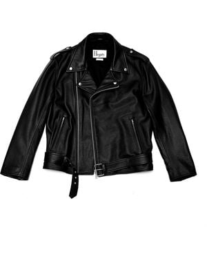 Hegarty Leather Biker Jacket - Black