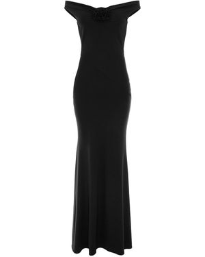 ROSERRY Off-Shoulder Maxi Jersey Dress - Black