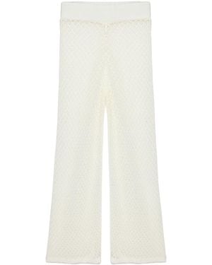 Peraluna Aurelia Openwork Knit Pants - White
