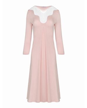 Oh!Zuza Lightweight Nightgown With Lace - Pink