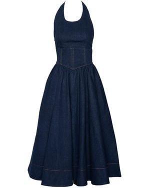 Ofuure Diane Denim Midi Dress - Blue
