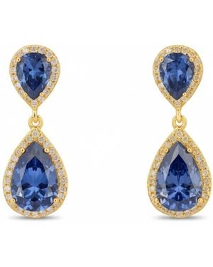 LÁTELITA London Odette Teardrop Tanzanite Earrings - Blue