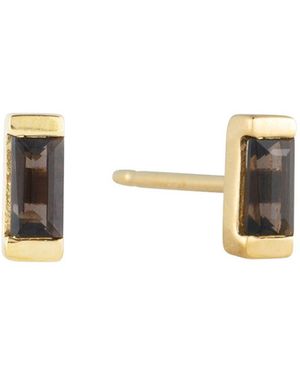 Beyjou Mini Baguette Earrings - Metallic