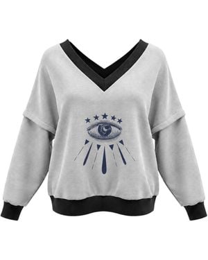 BEIRA Victoria V-Neck Sweatshirt – Starry Eye - Gray