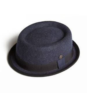Dasmarca Hats Tony Felt Skimpy Brim Short Brim Rude Boy Mod Style Porkpie Hat - Blue