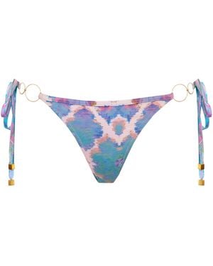 Sophia Alexia Orchid Paradise Tahiti Tie Bikini Bottom - Blue