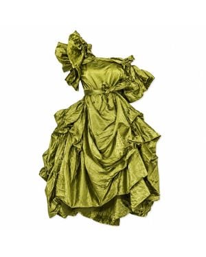 Miro Misljen Avant Garde Ruffle Balloon Dress - Green