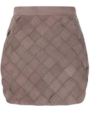 Úchè Braided Suede Skirt - Brown