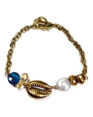 Rachel Nathan Remix Meridian: Cowrie Shell Bracelet - Metallic