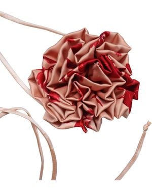 2KStyle Laurent Floral Print Handcrafted Satin Choker - Red