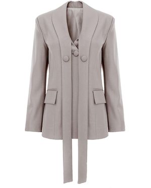 BLUZAT Neutrals Blazer With Buttons - Gray