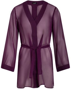 Je Mérite (I Deserve) Silk Chiffon Shirt Dress - Purple