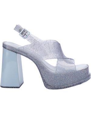 Melissa Glitter Clear Jelly Heeled Sandals - Blue