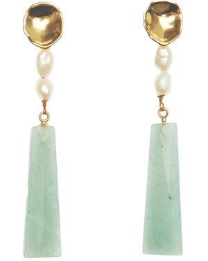 Lavani Jewels Melina Aquamarine Earrings - White