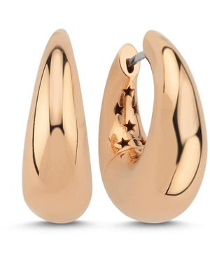 Ecce | Artisan Diamonds 14K Solid Handmade Signature Bomb Hoop Earring - Metallic