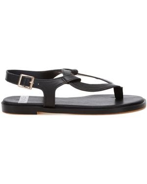 Rag & Co Torad Thong Toe Cut-Out Flats - Black